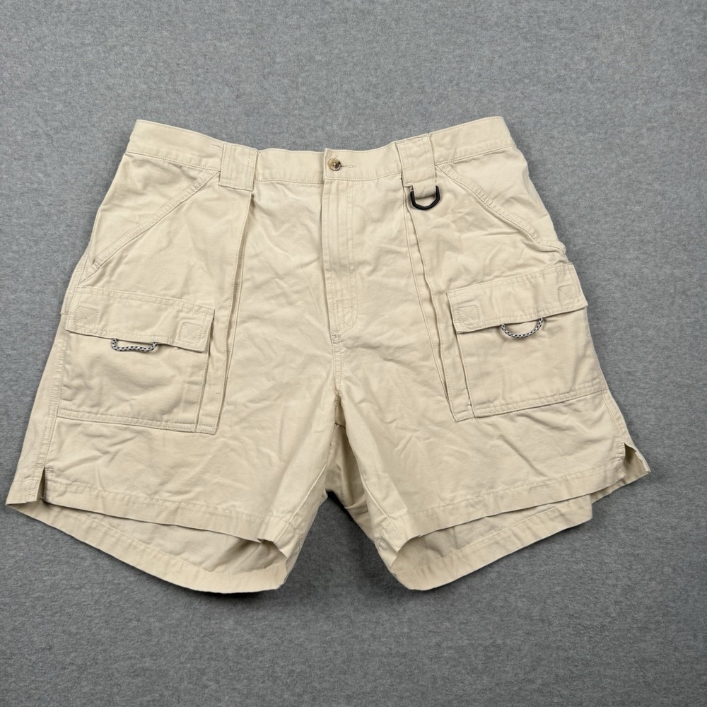Columbia Cargo Shorts Mens Size XL Tan PFG Fishing Canvas Safari Casual 7"